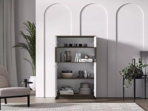 ML Meble Witryna niska ALMA 2D 92cm dąb windmill/kaszmirowa połysk ML MEBLE 7