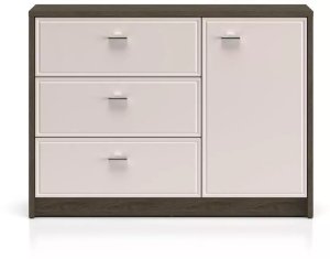 ML Meble Komoda ALMA 1D3S 117cm dąb windmill/kaszmirowa połysk ML MEBLE 3