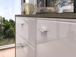 ML Meble Komoda ALMA 1D3S 117cm dąb windmill/kaszmirowa połysk ML MEBLE 8