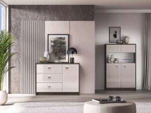 ML Meble Komoda ALMA 1D3S 117cm dąb windmill/kaszmirowa połysk ML MEBLE 9