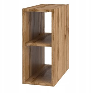 MEGSTYL Szafka łazienkowa z regałem i czarnym blatem 80 cm WOOD szuflady DĄB WOTAN 5