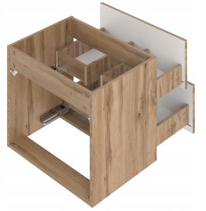 MEGSTYL Szafka łazienkowa z umywalką i blatem 60 cm WOOD-02 z szufladami DĄB WOTAN 4