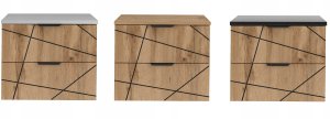 MEGSTYL Szafka łazienkowa z umywalką i blatem 60 cm WOOD-02 z szufladami DĄB WOTAN 10