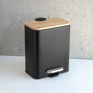 Kosz na pranie YokaHome Wąski kosz łazienkowy z bambusem ZETRU, 5 l 5