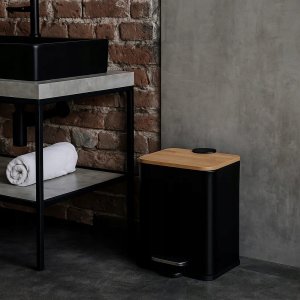 Kosz na pranie YokaHome Wąski kosz łazienkowy z bambusem ZETRU, 5 l 6