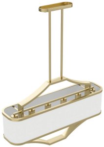 Lampa wisząca Lamp-System Biała lampa wisząca Gerdo Ovale zwis nad stół z materiału 2