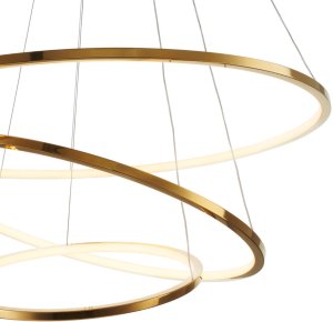 Lampa wisząca Step into Design Zwisowa lampa salonowa Circle Slim ST-10112P-3 LED 53W 3000K okrągła złota 5
