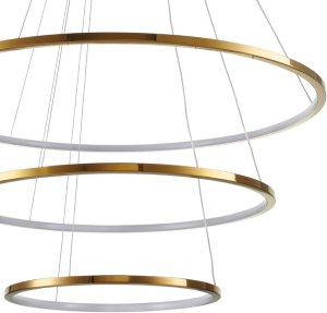 Lampa wisząca Step into Design Zwisowa lampa salonowa Circle Slim ST-10112P-3 LED 53W 3000K okrągła złota 7