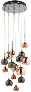 Lampa wisząca DAR Wisząca lampa Aurelia AUR1564 Dar Lighting szkło miedziany czarny chrom bursztynowy 2