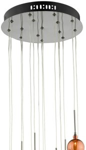 Lampa wisząca DAR Wisząca lampa Aurelia AUR1564 Dar Lighting szkło miedziany czarny chrom bursztynowy 3