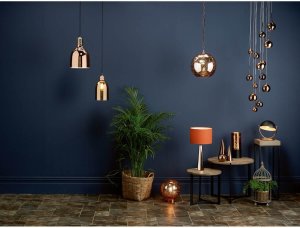 Lampa wisząca DAR Wisząca lampa Aurelia AUR1564 Dar Lighting szkło miedziany czarny chrom bursztynowy 4