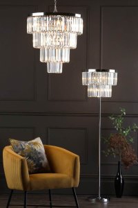 Lampa podłogowa DAR Podłogowa lampa salonowa Angel ANG4908 Dar Lighting glamour kryształ chrom 4
