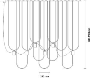 Lampa wisząca Shilo Lampa wisząca do salonu UDIN 9785 Dohar tuby metalowe czarne 2