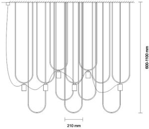 Lampa wisząca Shilo Nowoczesna wisząca lampa UDIN 9783 Dohar tuba czarna platynowa 2
