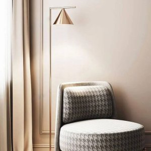 Lampa podłogowa Abruzzo Stojąca lampa z marmurem Libro ABR-LPV-E27 Abruzzo regulowana złoty 7