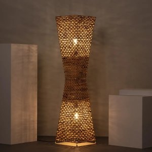Lampa podłogowa Abruzzo Podłogowa lampa Boho ABR-LP2-BH-E27 brązowa 2