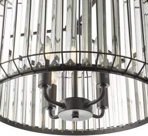 Lampa wisząca DAR Szklana lampa wisząca Naeva NAE0422 Dar Lighting przezroczysta czarna 3