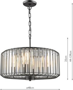 Lampa wisząca DAR Szklana lampa wisząca Naeva NAE0422 Dar Lighting przezroczysta czarna 6