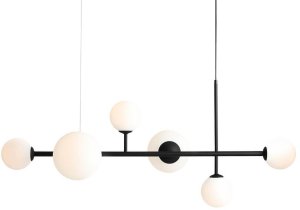 Lampa wisząca Aldex Wisząca lampa do sypialni Dione 1092K1_2 Aldex molekuły szkło czarny 2