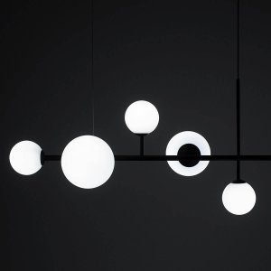 Lampa wisząca Aldex Wisząca lampa do sypialni Dione 1092K1_2 Aldex molekuły szkło czarny 4