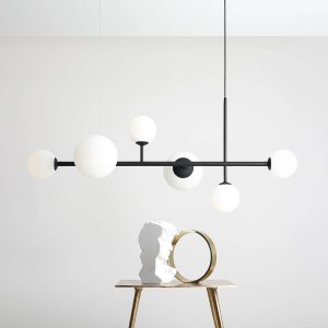 Lampa wisząca Aldex Wisząca lampa do sypialni Dione 1092K1_2 Aldex molekuły szkło czarny 6