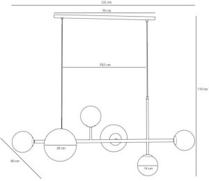 Lampa wisząca Aldex Wisząca lampa do sypialni Dione 1092K1_2 Aldex molekuły szkło czarny 7