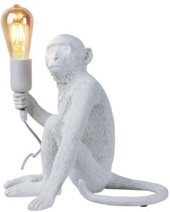 Lampa stołowa Abruzzo Dekoracyjna lampka stojąca Monkey ABR-KARD4-B Abruzzo małpka biały 2