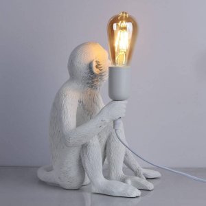Lampa stołowa Abruzzo Dekoracyjna lampka stojąca Monkey ABR-KARD4-B Abruzzo małpka biały 4
