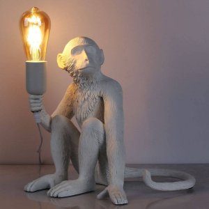 Lampa stołowa Abruzzo Dekoracyjna lampka stojąca Monkey ABR-KARD4-B Abruzzo małpka biały 5