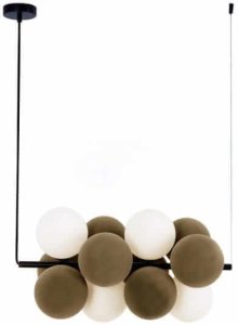 Lampa wisząca Abruzzo Wisząca lampa molekułowa Vino ABR-GRAPPA-H-B nad stół kule szare białe 2
