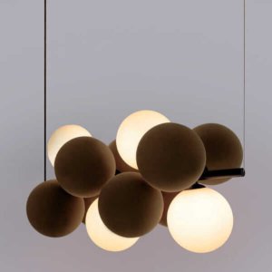 Lampa wisząca Abruzzo Wisząca lampa molekułowa Vino ABR-GRAPPA-H-B nad stół kule szare białe 3