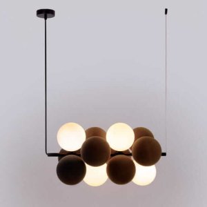 Lampa wisząca Abruzzo Wisząca lampa molekułowa Vino ABR-GRAPPA-H-B nad stół kule szare białe 4