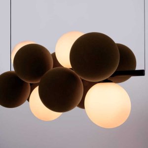 Lampa wisząca Abruzzo Wisząca lampa molekułowa Vino ABR-GRAPPA-H-B nad stół kule szare białe 5