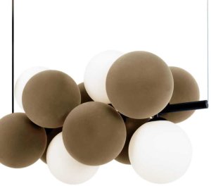 Lampa wisząca Abruzzo Wisząca lampa molekułowa Vino ABR-GRAPPA-H-B nad stół kule szare białe 6