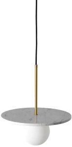 Lampa wisząca Mdeco Modernistyczna lampa wisząca Bilo PL0136-WH Yaskr marmur kula biała mosiądz 3