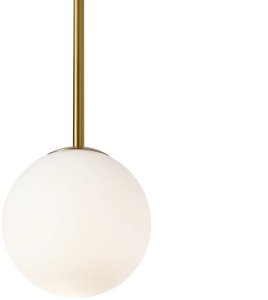 Lampa wisząca Lamkur Wisząca lampa szklana kula Bolti PL0112-GD Yaskr ball biała złota 4