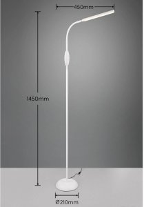 Lampa podłogowa TaoTronics Lampa podłogowa dotykowa Toro R47641101 LED 5W 3000-5000K biała 6