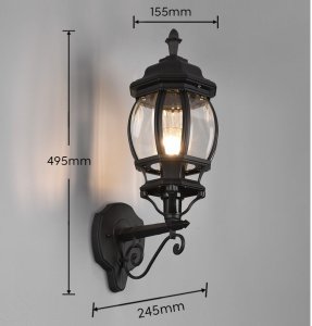 Kinkiet Trio Loftowa lampa elewacyjna Elvo 206967132 do ogrodu IP23 czarna 8
