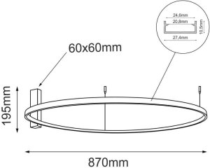 Lampa sufitowa Shilo Metalowa plafoniera Agari 1345 Shilo LED 54,6W 4000K koło do pokoju złota 4