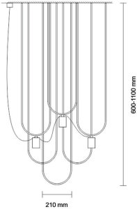 Lampa wisząca Shilo Wisząca lampa loftowa UDIN 9784 Dohar potrójna czarna platynowa 2