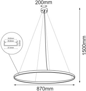 Lampa wisząca Shilo Lampa wisząca Agari 5335 Shilo LED 54,6W 4000K rings do salonu złota 3