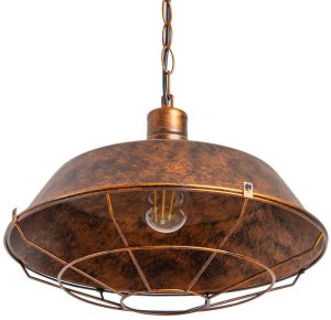 Lampa wisząca Abigali Wisząca zwisająca Antique ABIGALI-PLE27 na łańcuchu loftowa miedziana 3