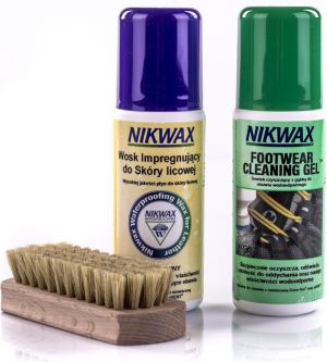 Nikwax Zestaw do pielęgnacji obuwia ze skóry licowej Cleaning Gel/Waterproofing Wax (NI-19) 1