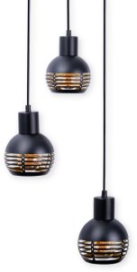 Lampa wisząca Lumes Metalowa lampa zwieszana CASCO 7092622 Nave potrójna nad stół czarny 2