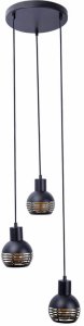 Lampa wisząca Lumes Metalowa lampa zwieszana CASCO 7092622 Nave potrójna nad stół czarny 3