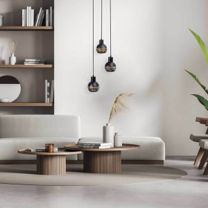 Lampa wisząca Lumes Metalowa lampa zwieszana CASCO 7092622 Nave potrójna nad stół czarny 5