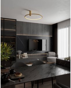 Lampa sufitowa MAXlight Plafon sufitowy Queen C0239 Maxlight LED 15W 3000K pierścień złoty 4