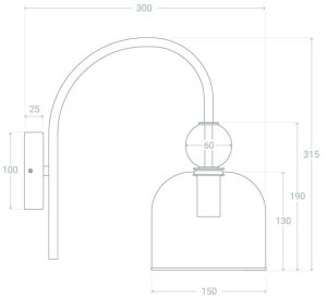 Kinkiet Abruzzo Szklana lampa ścienna Koloreno ABR-KOLOK-C Abruzzo czerwony złoty 6