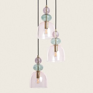 Lampa wisząca Abruzzo Sypialniana lampa wisząca Koloreno ABR-3KOLOK-F Abruzzo fioletowy zielony 2