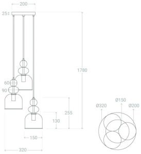 Lampa wisząca Abruzzo Sypialniana lampa wisząca Koloreno ABR-3KOLOK-F Abruzzo fioletowy zielony 8